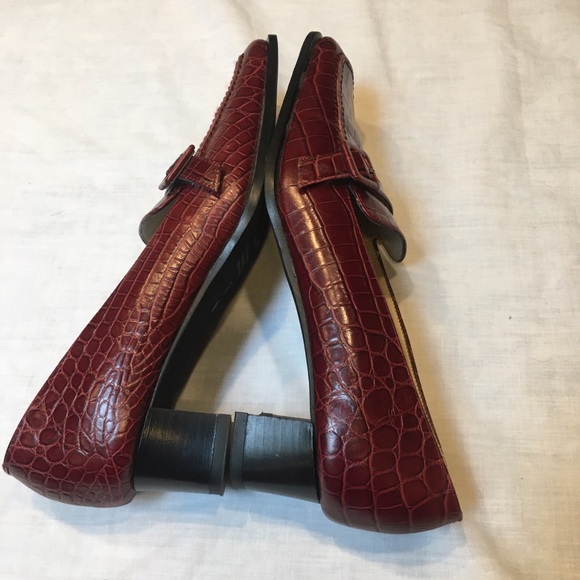 NWOT Talbots Brick Red Leather Loafers Size 7N - Picture 7 of 8